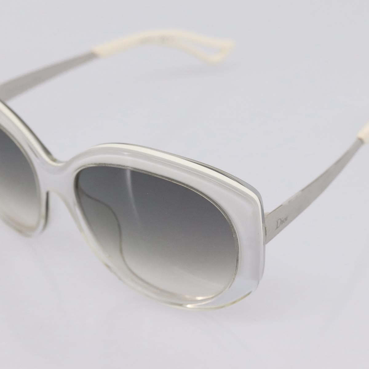 Christian Dior Sunglasses Plastic White Silver Auth BA15031