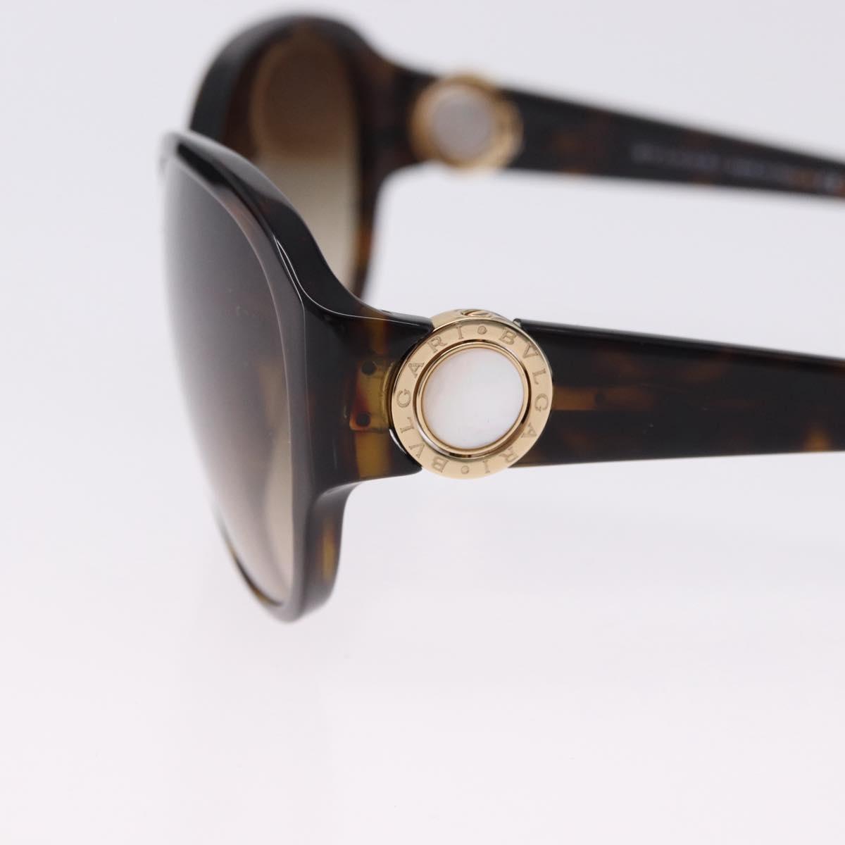 BVLGARI Sunglasses Plastic Brown Gold Tone Auth BA15032A