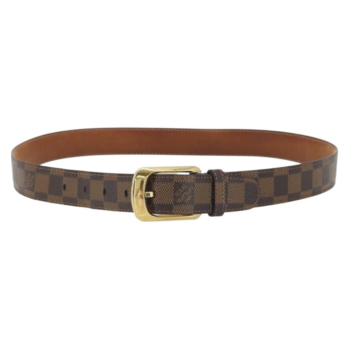 LOUIS VUITTON Damier Ebene Ceinture Ellipse Belt ""85/34"" M6995 LV Auth BA15037