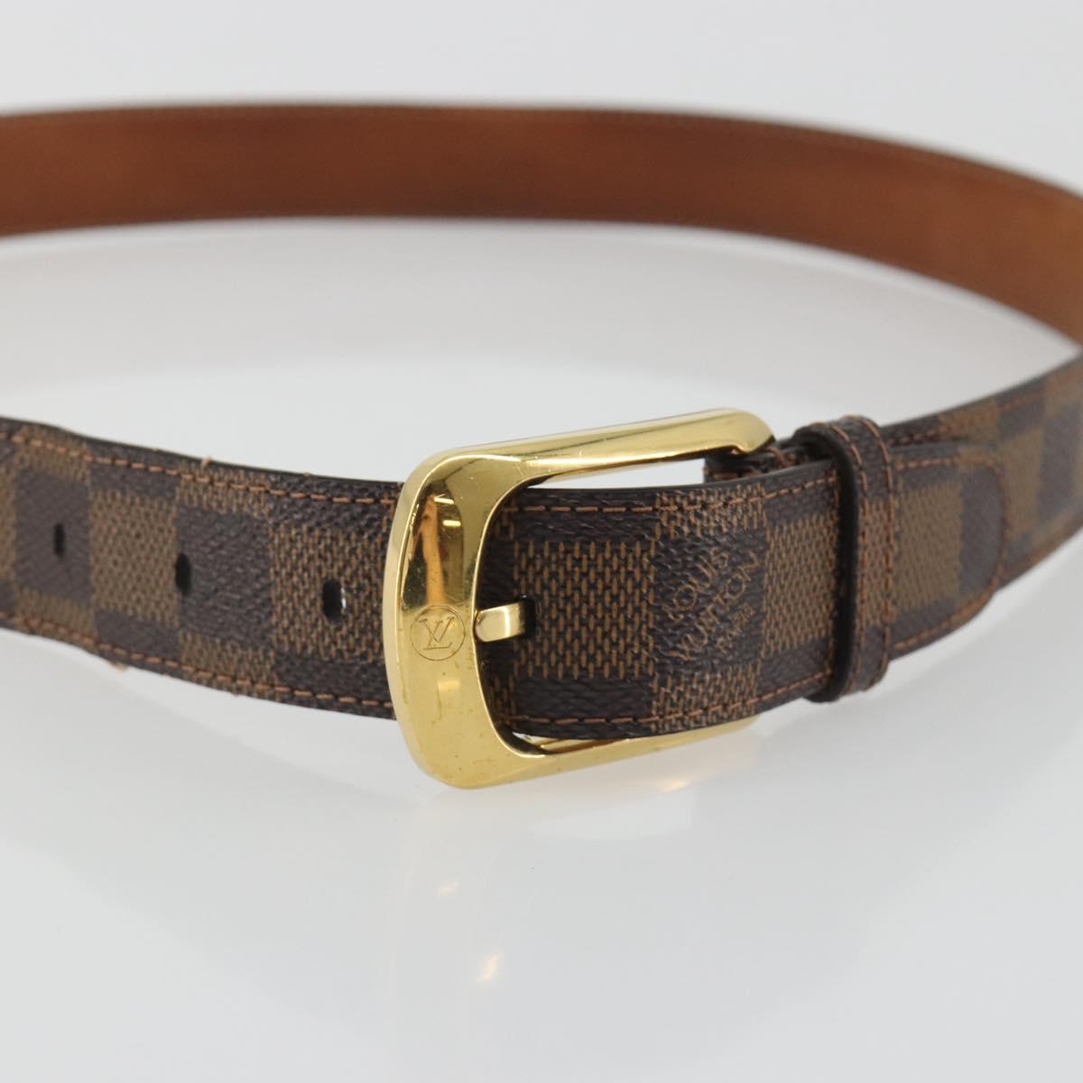 LOUIS VUITTON Damier Ebene Ceinture Ellipse Belt ""85/34"" M6995 LV Auth BA15037
