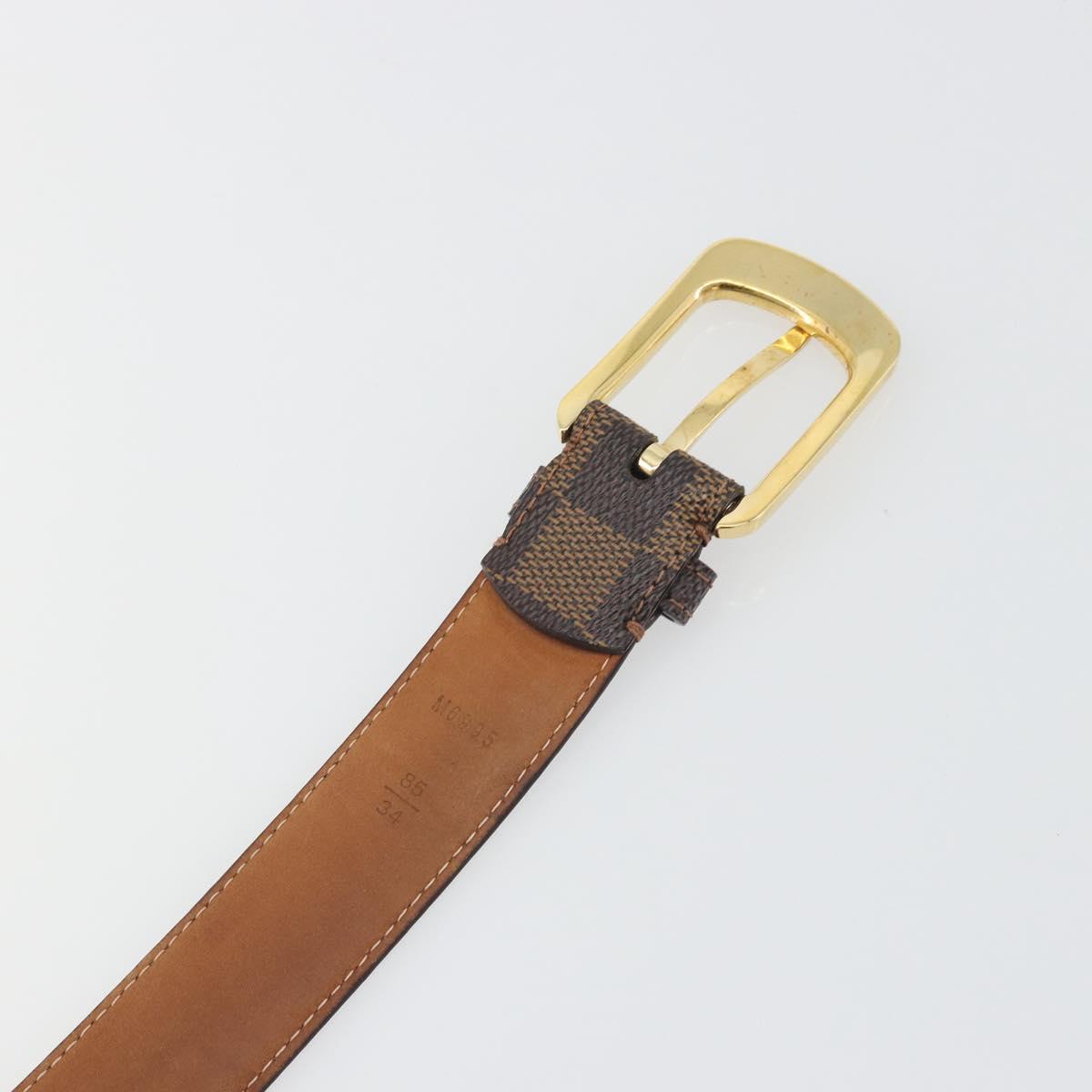 LOUIS VUITTON Damier Ebene Ceinture Ellipse Belt ""85/34"" M6995 LV Auth BA15037