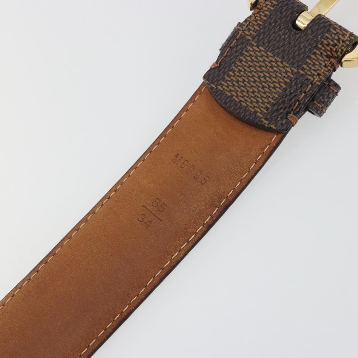 LOUIS VUITTON Damier Ebene Ceinture Ellipse Belt ""85/34"" M6995 LV Auth BA15037