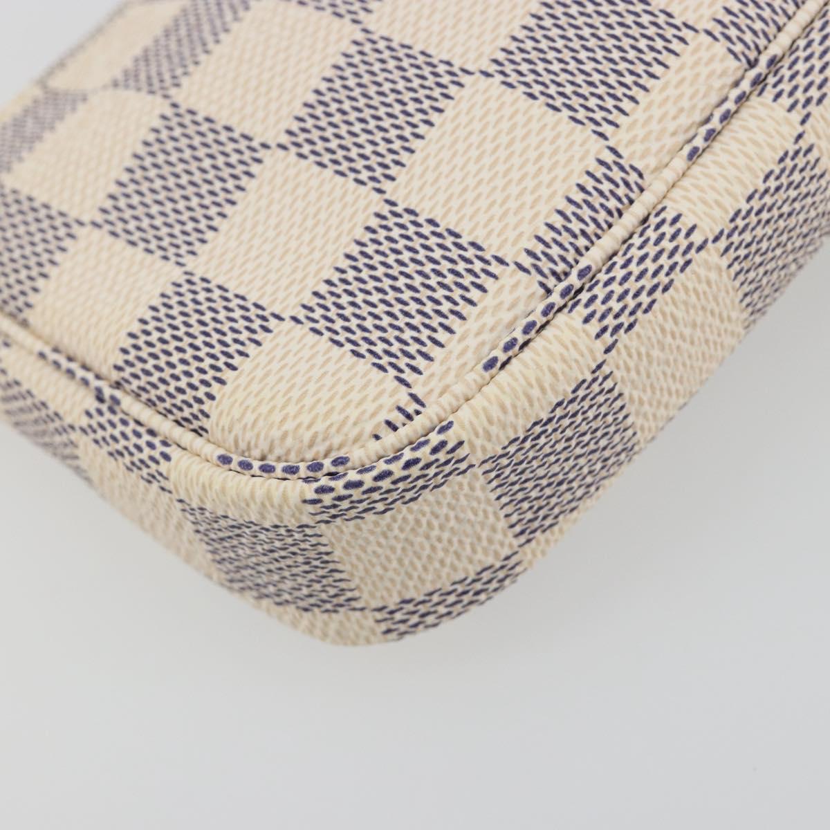 LOUIS VUITTON Damier Azur Mini Pochette Accessoires Pouch N58010 Auth BA15039V