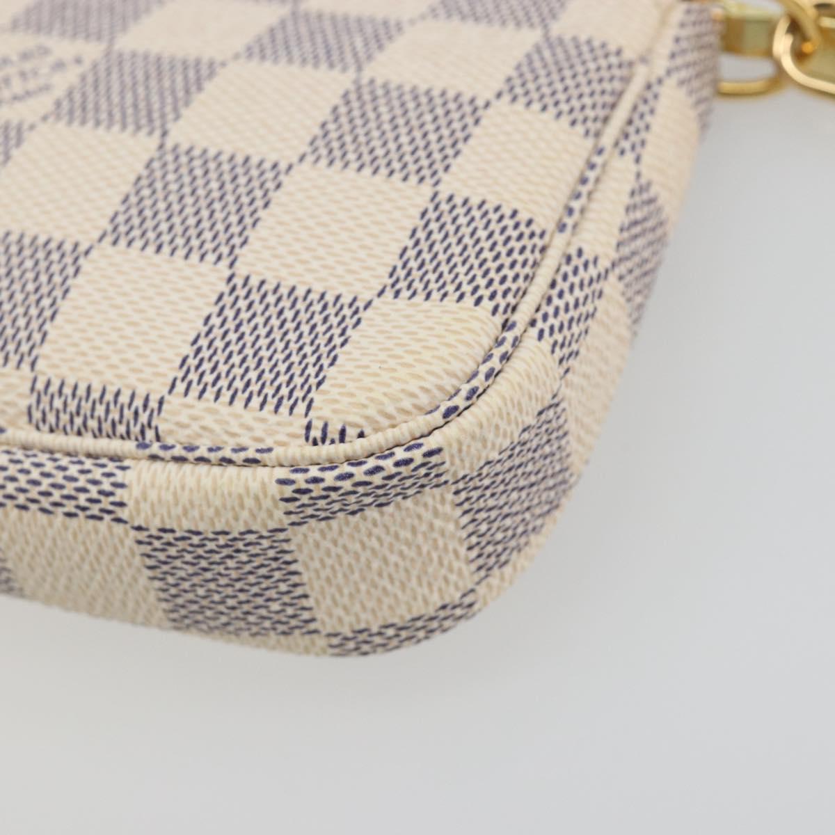 LOUIS VUITTON Damier Azur Mini Pochette Accessoires Pouch N58010 Auth BA15039V