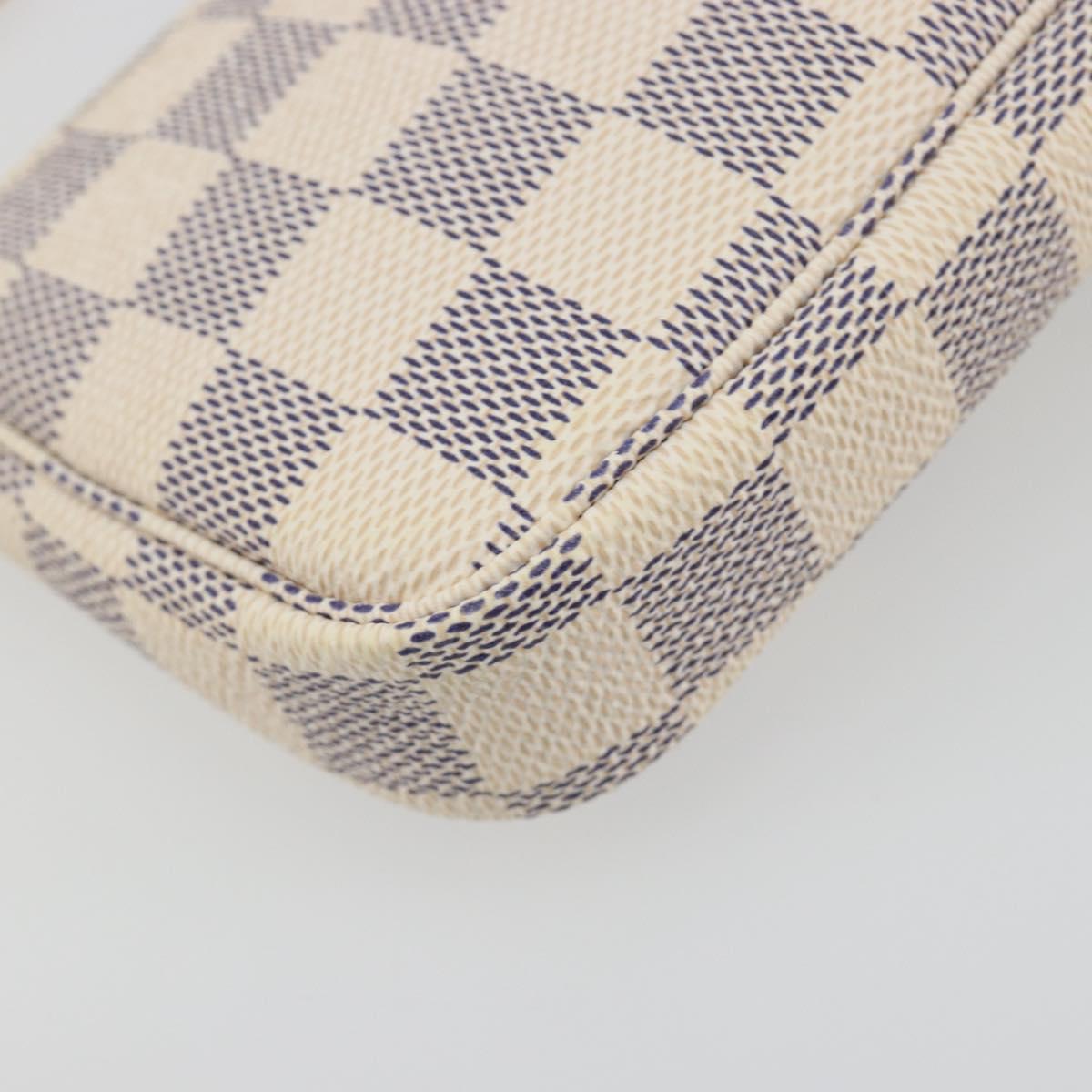 LOUIS VUITTON Damier Azur Mini Pochette Accessoires Pouch N58010 Auth BA15039V