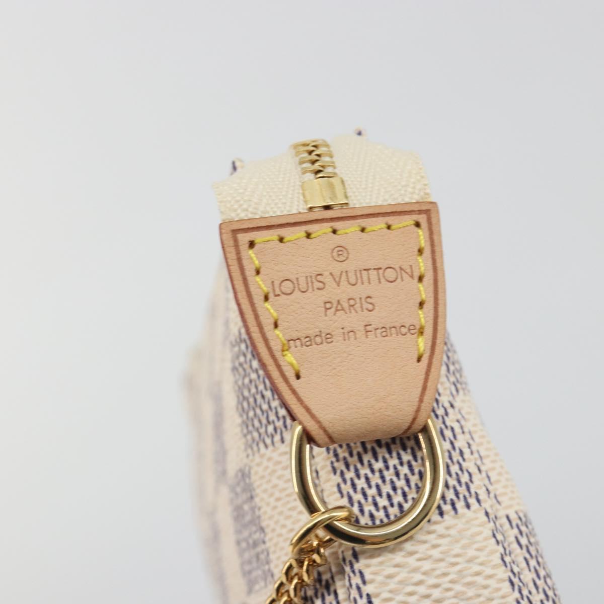LOUIS VUITTON Damier Azur Mini Pochette Accessoires Pouch N58010 Auth BA15039V