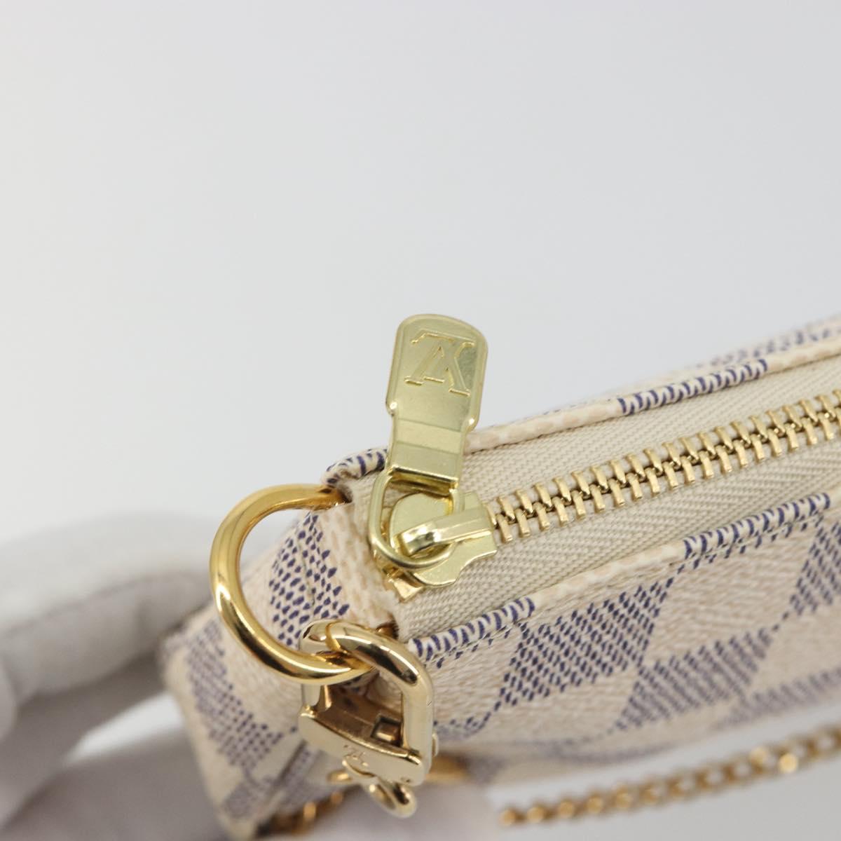 LOUIS VUITTON Damier Azur Mini Pochette Accessoires Pouch N58010 Auth BA15039V