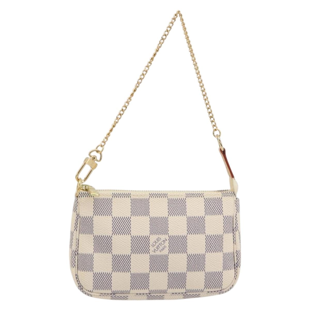 LOUIS VUITTON Damier Azur Mini Pochette Accessoires Pouch N58010 Auth BA15039V