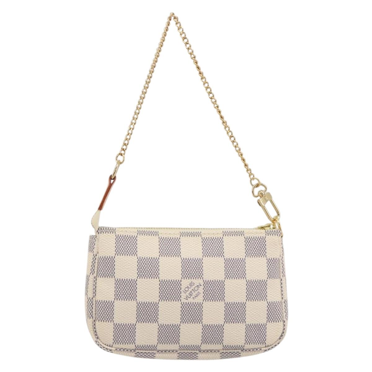 LOUIS VUITTON Damier Azur Mini Pochette Accessoires Pouch N58010 Auth BA15039V