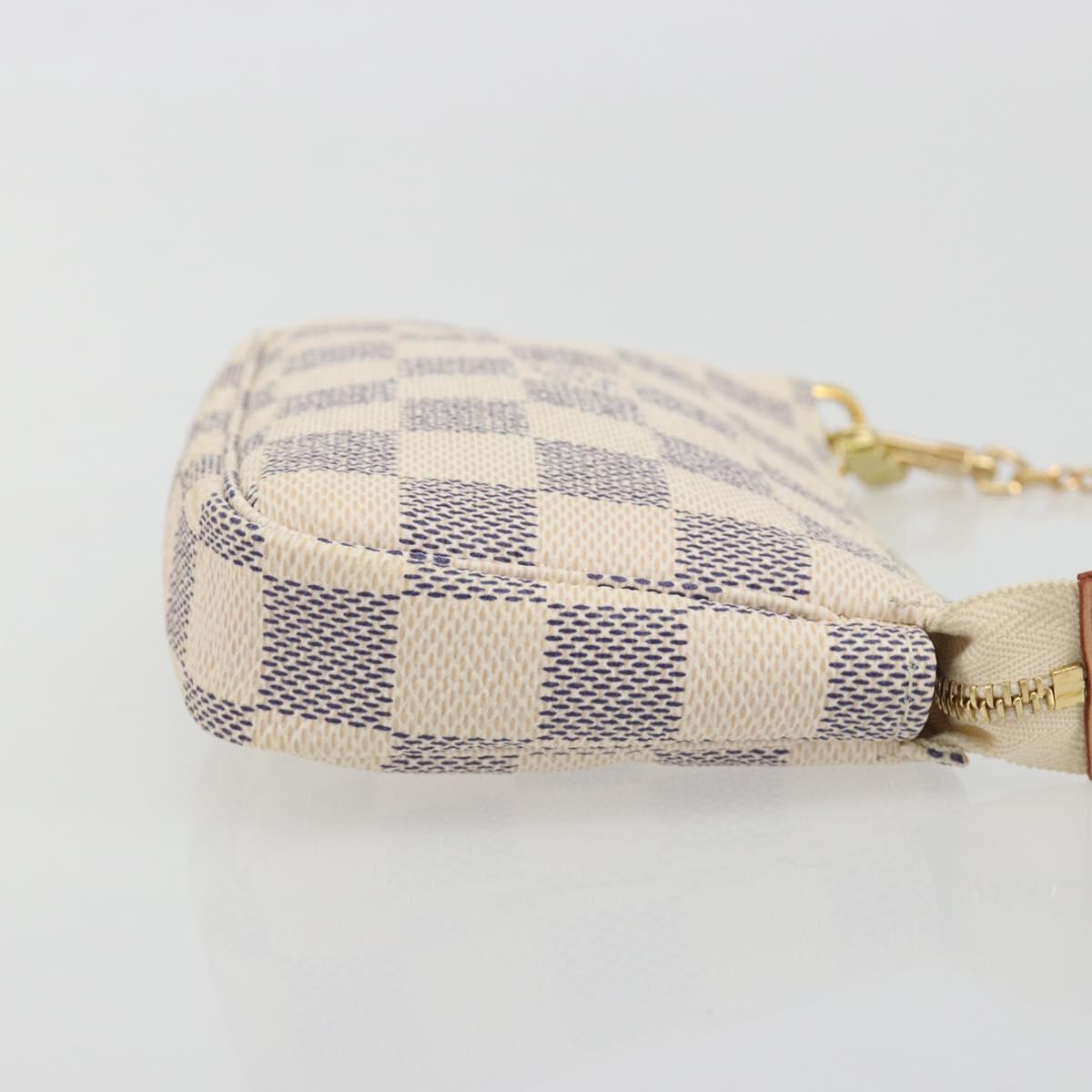 LOUIS VUITTON Damier Azur Mini Pochette Accessoires Pouch N58010 Auth BA15039V