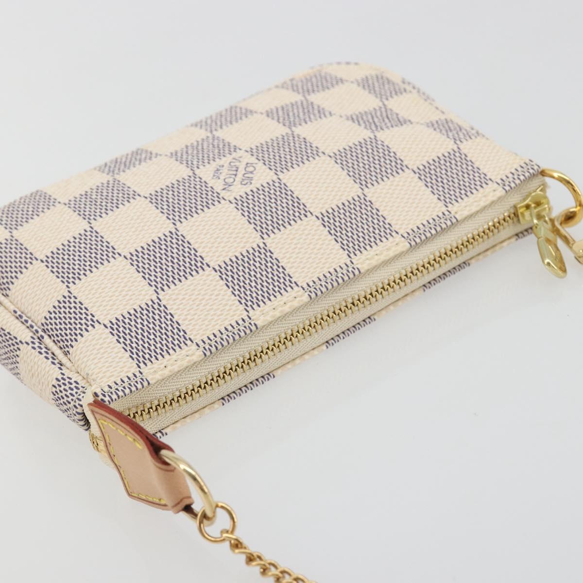 LOUIS VUITTON Damier Azur Mini Pochette Accessoires Pouch N58010 Auth BA15039V