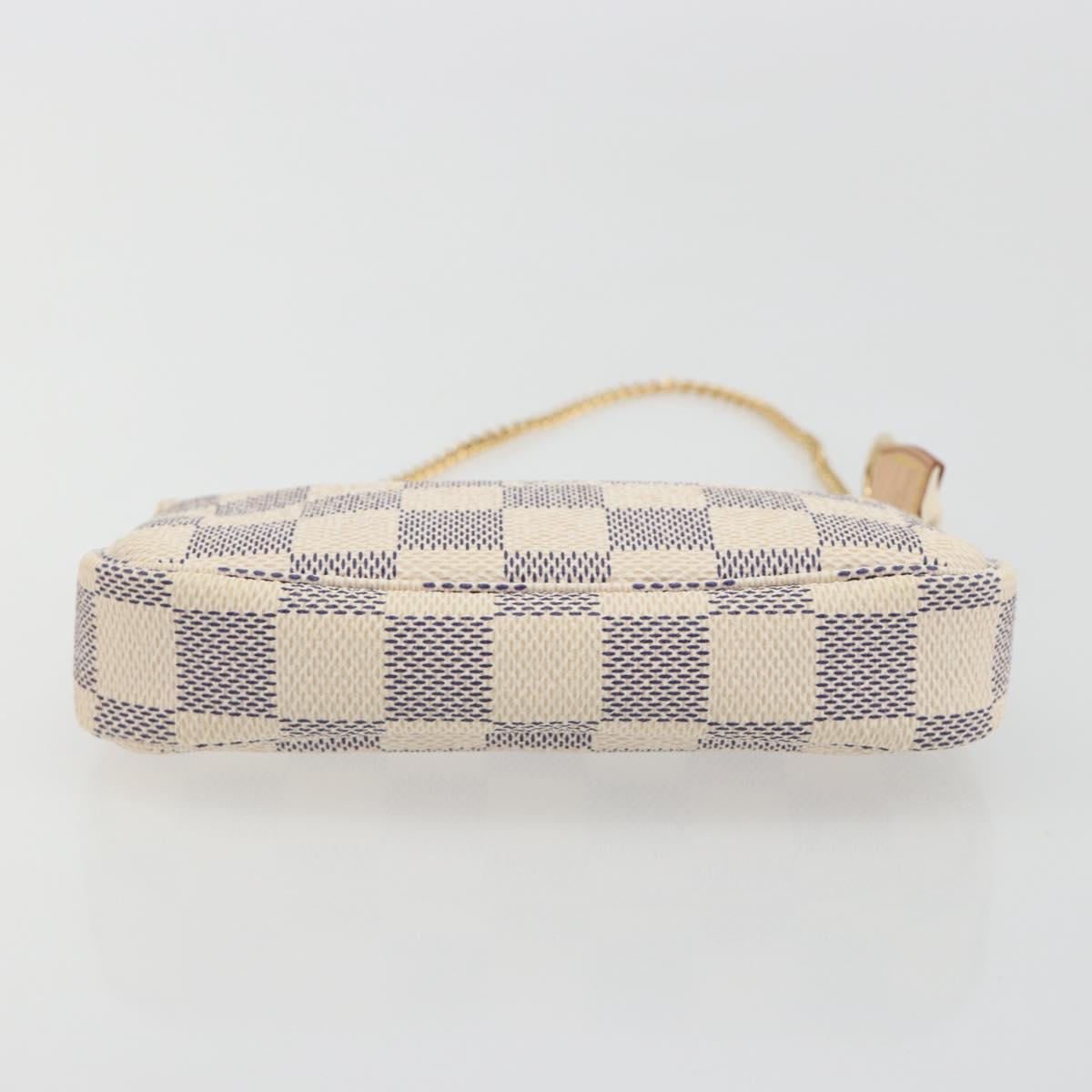 LOUIS VUITTON Damier Azur Mini Pochette Accessoires Pouch N58010 Auth BA15039V