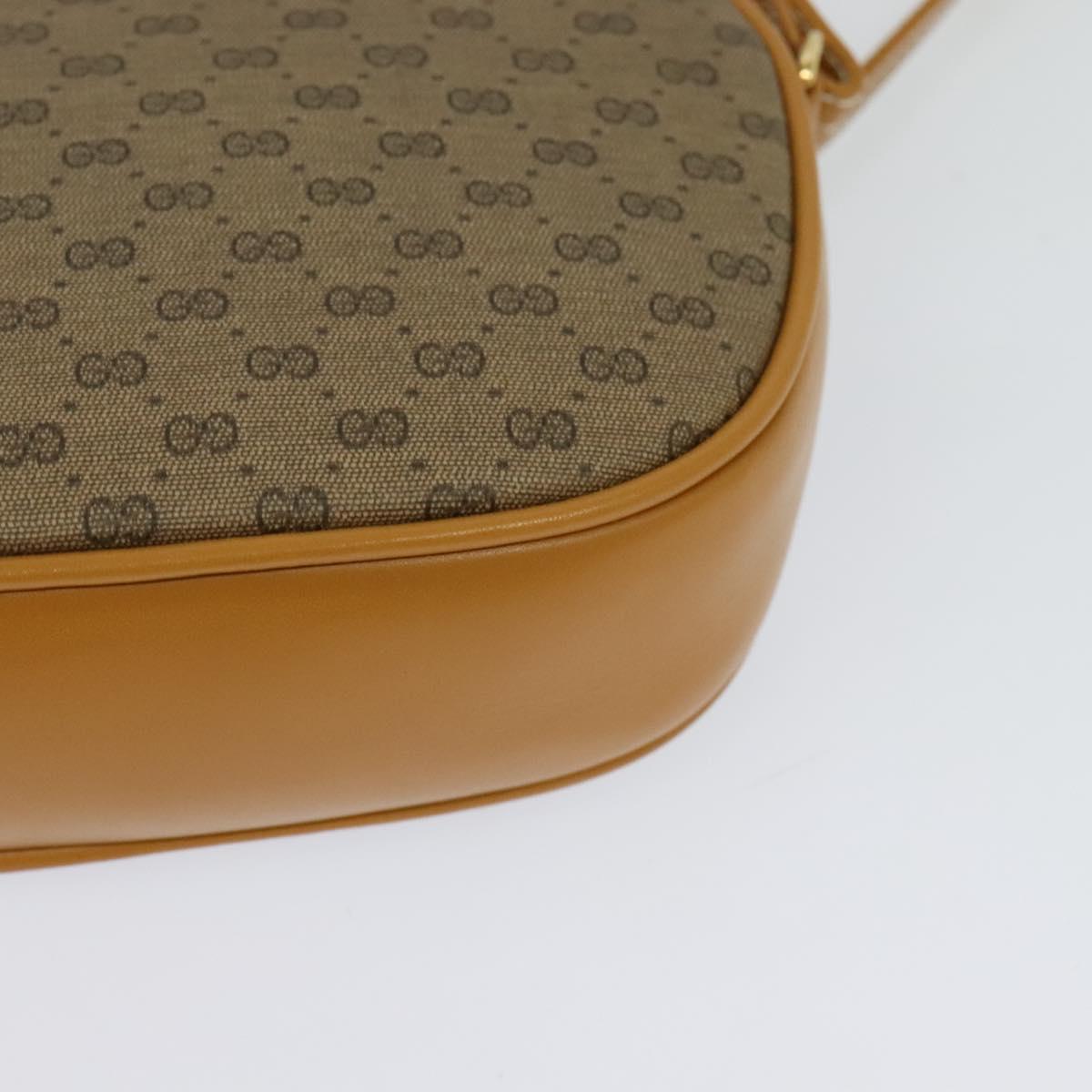 GUCCI Micro GG Supreme Shoulder Bag PVC Brown Gold 007 084 0094 Auth BA1504