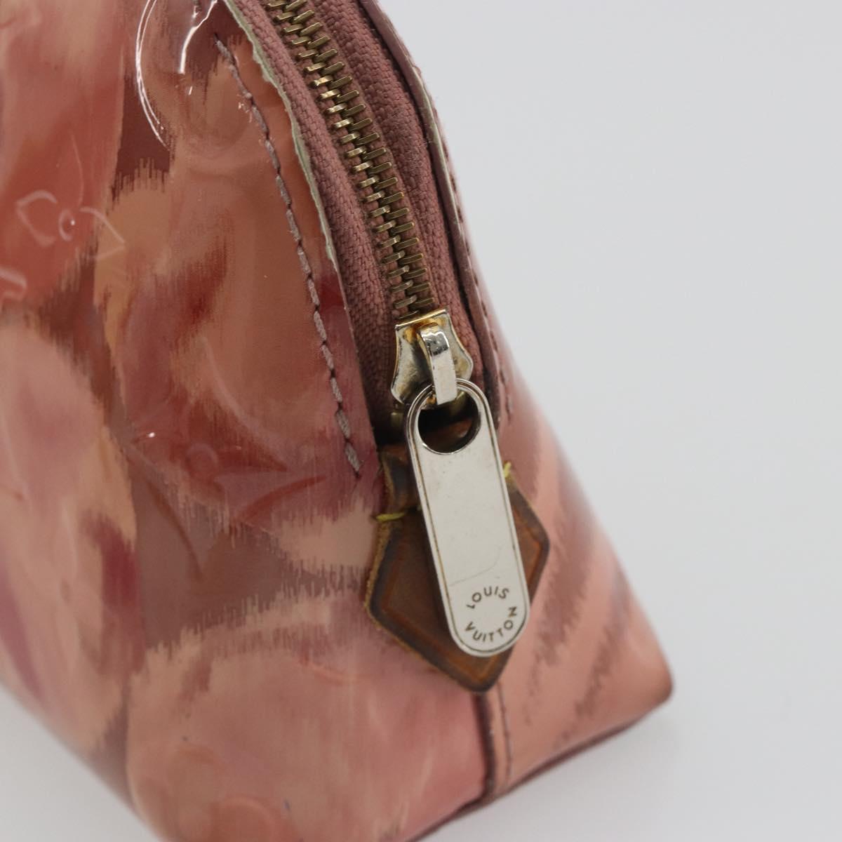 LOUIS VUITTON Monogram Vernis Ikat Flower Pochette Cosmetic M90046 Auth BA15040
