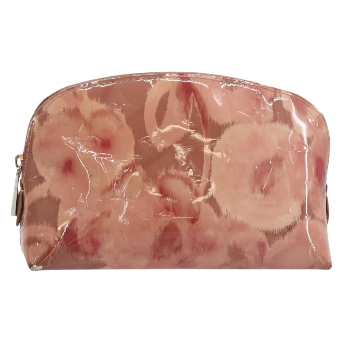 LOUIS VUITTON Monogram Vernis Ikat Flower Pochette Cosmetic M90046 Auth BA15040