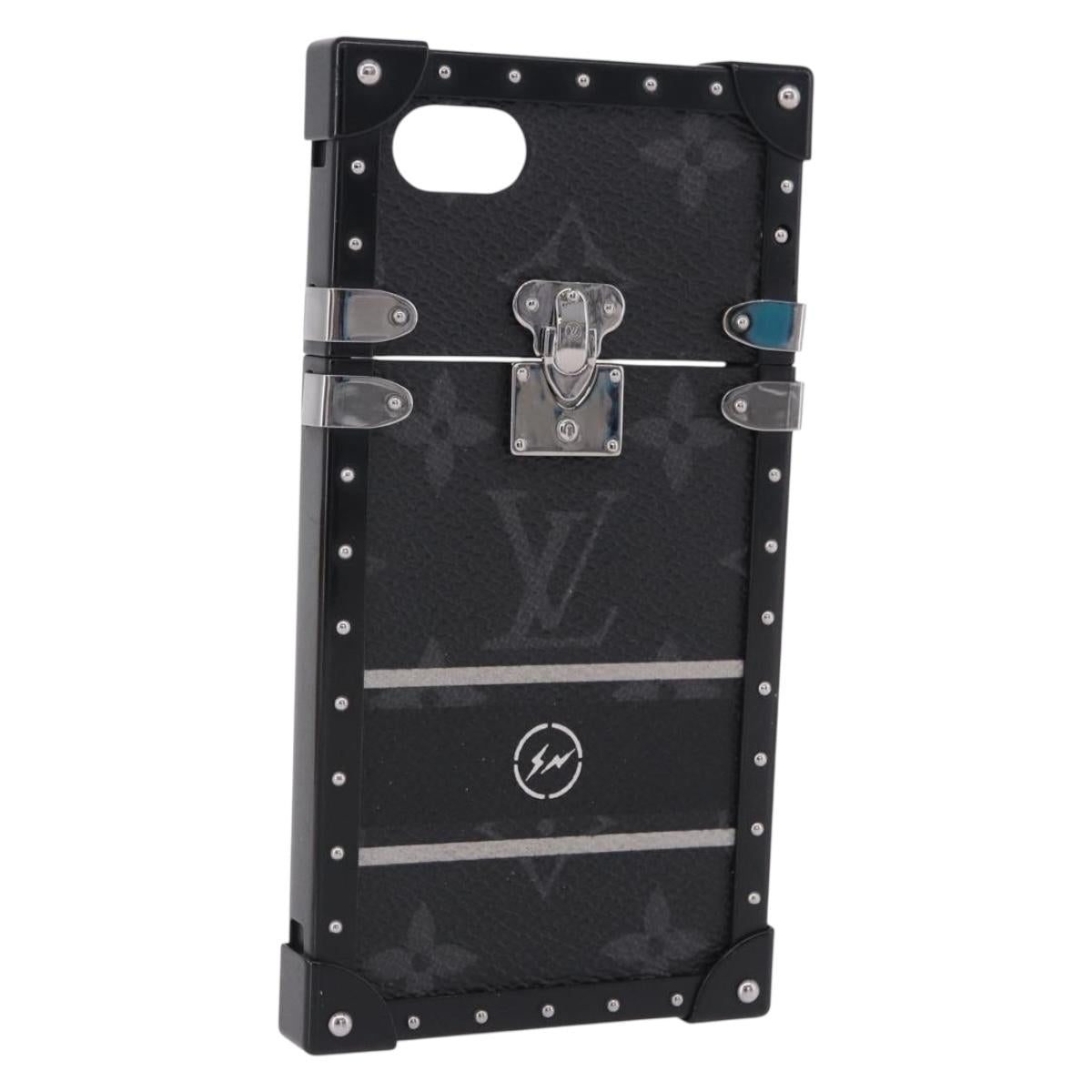 LOUIS VUITTON Monogram Eclipse Fragment iTrunk iPhone 7 Case M62613 Auth BA15042
