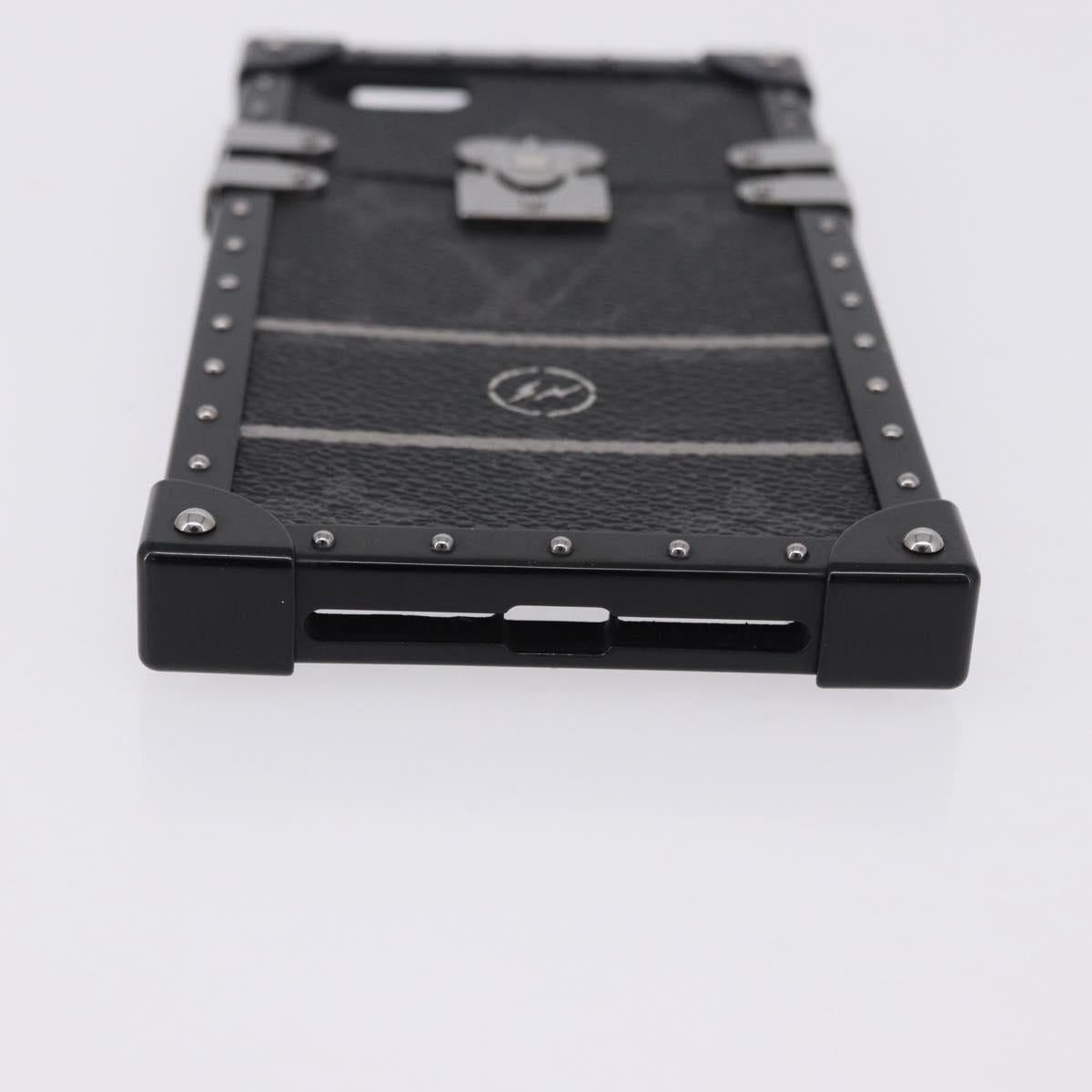 LOUIS VUITTON Monogram Eclipse Fragment iTrunk iPhone 7 Case M62613 Auth BA15042