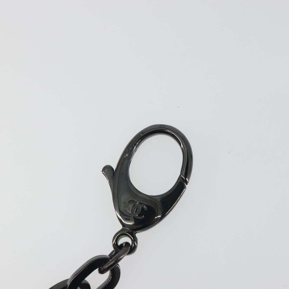 CHANEL Cat Robot Key Holder Metal Black CC Auth BA15043M