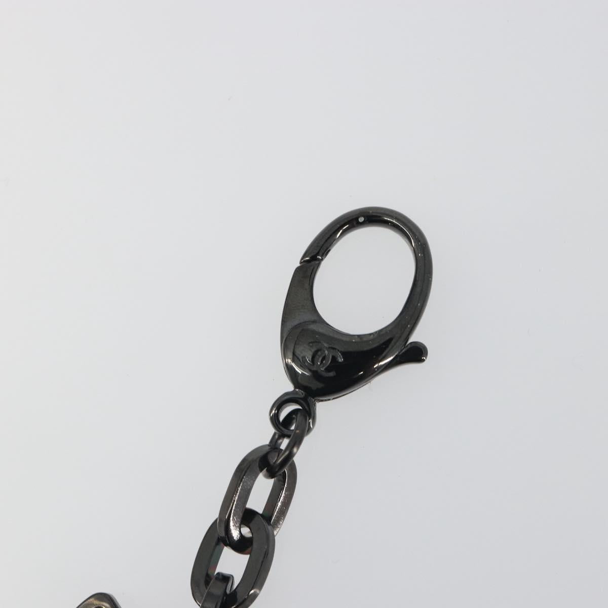 CHANEL Cat Robot Key Holder Metal Black CC Auth BA15043M