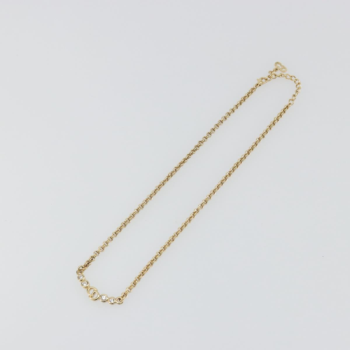 Christian Dior Necklace Metal Gold Tone Auth BA15049V