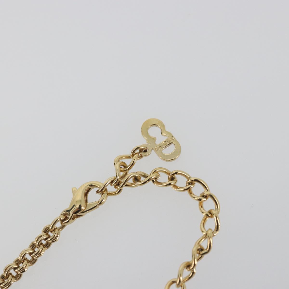 Christian Dior Necklace Metal Gold Tone Auth BA15049V