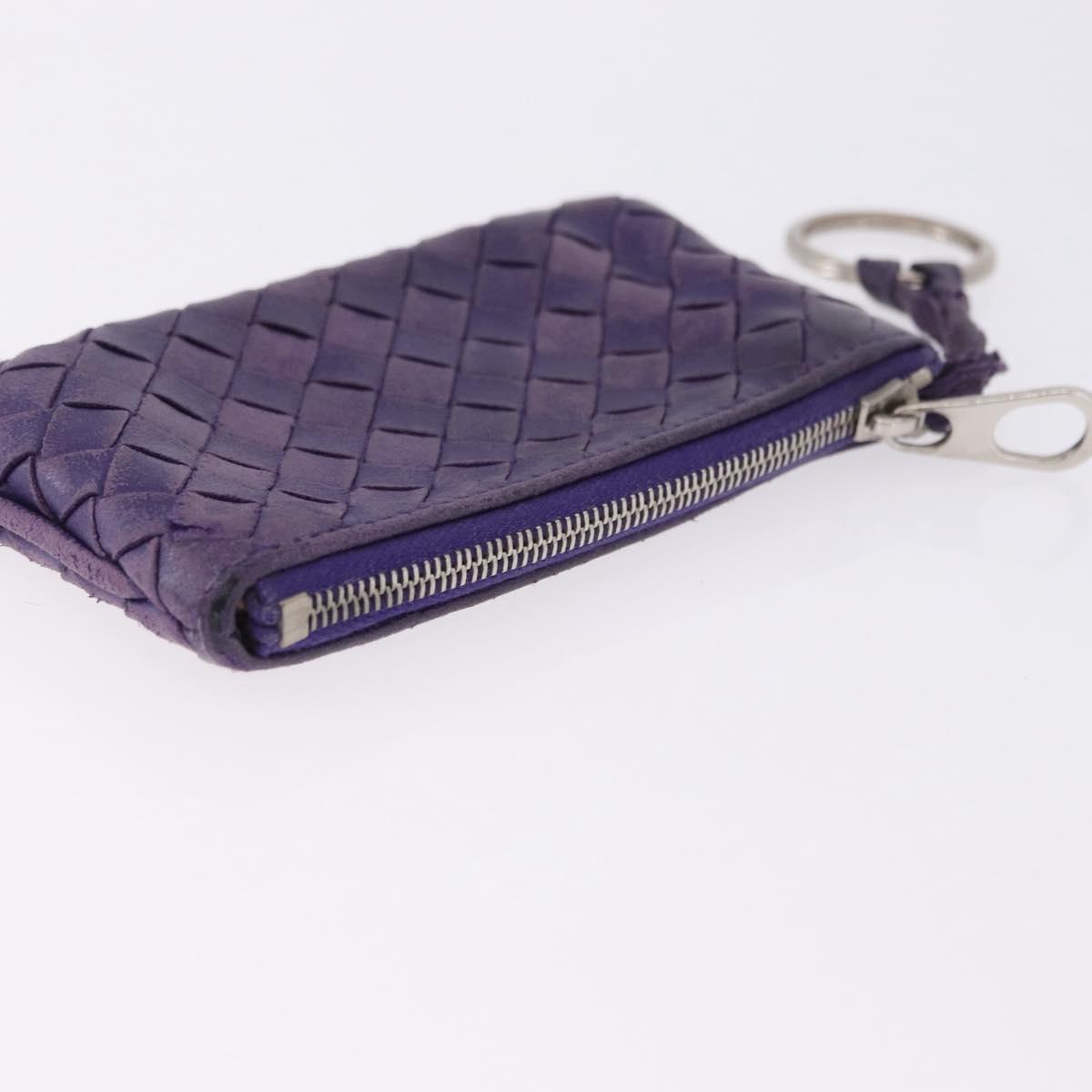 BOTTEGA VENETA INTRECCIATO Glasses Case Coin Purse Leather 2 Set Auth BA15053