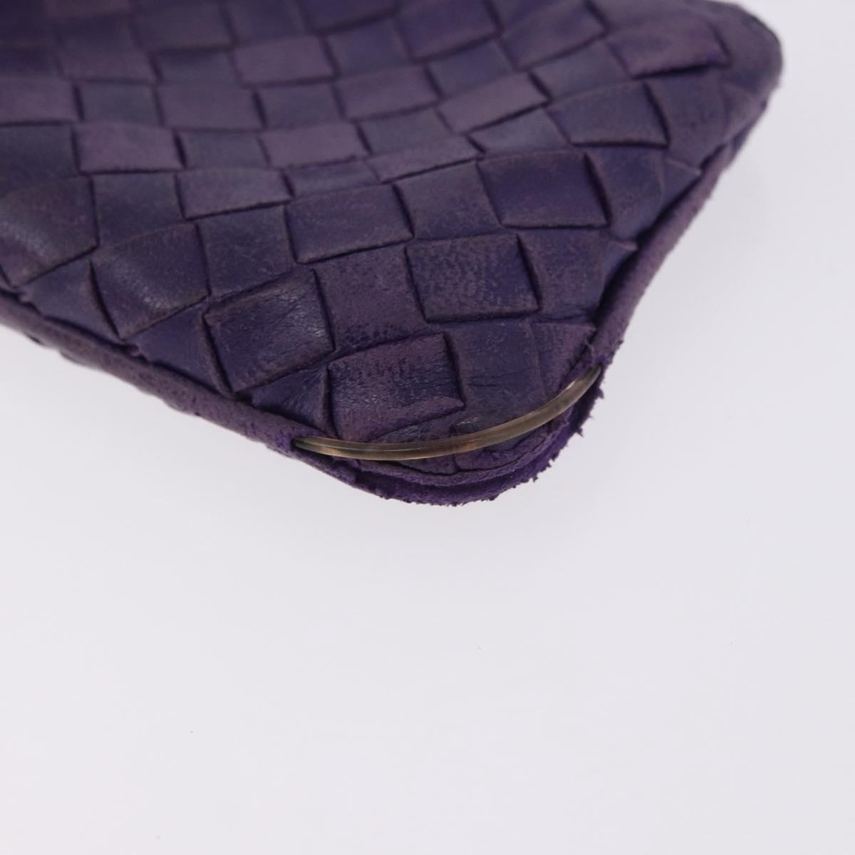 BOTTEGA VENETA INTRECCIATO Glasses Case Coin Purse Leather 2 Set Auth BA15053