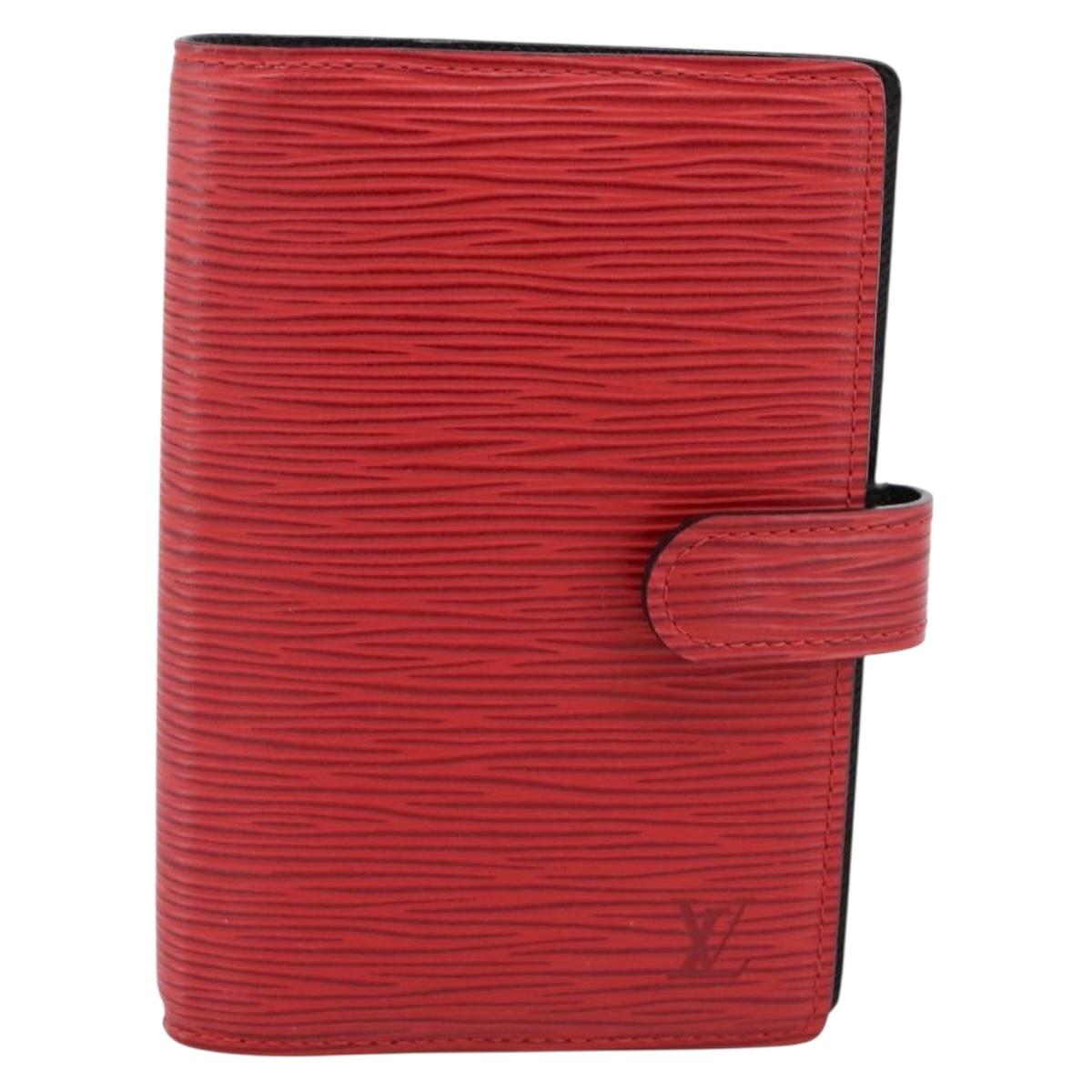 LOUIS VUITTON Epi Agenda PM Day Planner Cover Red R20057 LV Auth BA15055