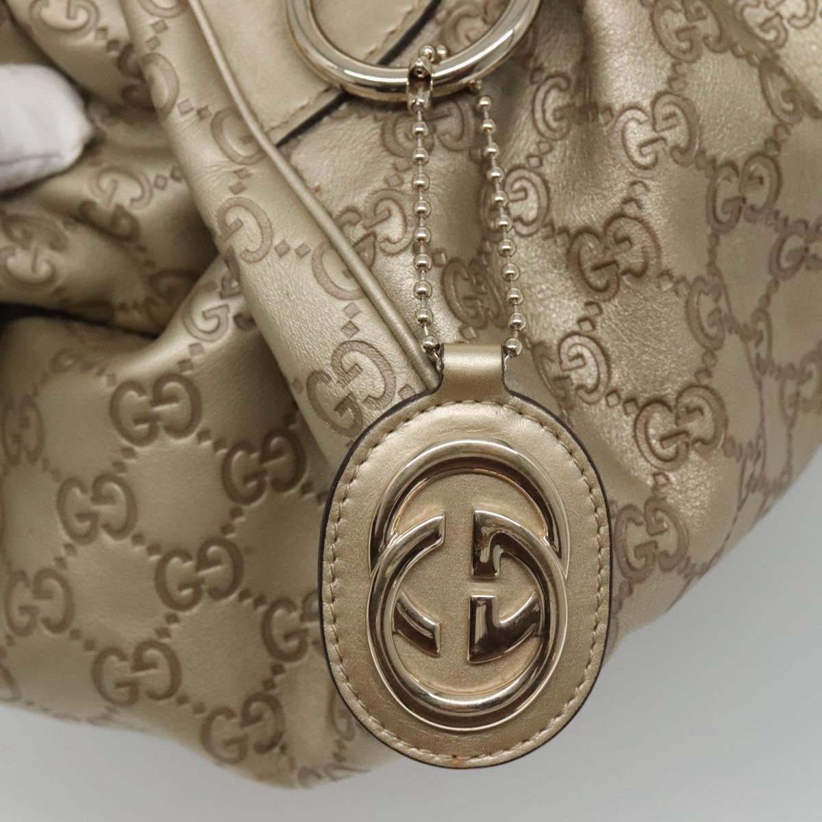 GUCCI GG Canvas Guccissima Tote Bag Leather 2way Gold Tone 223974 Auth BA1506
