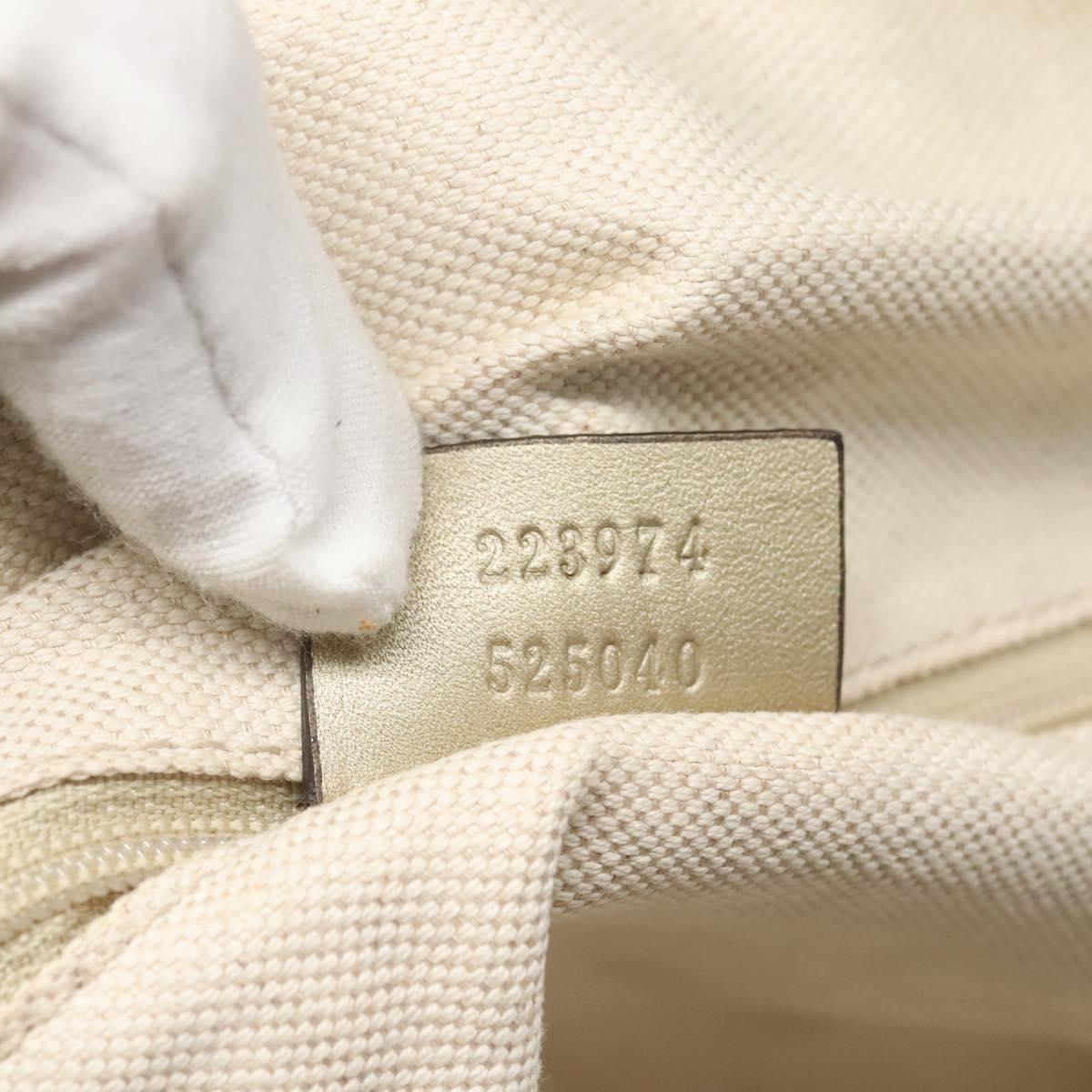 GUCCI GG Canvas Guccissima Tote Bag Leather 2way Gold Tone 223974 Auth BA1506