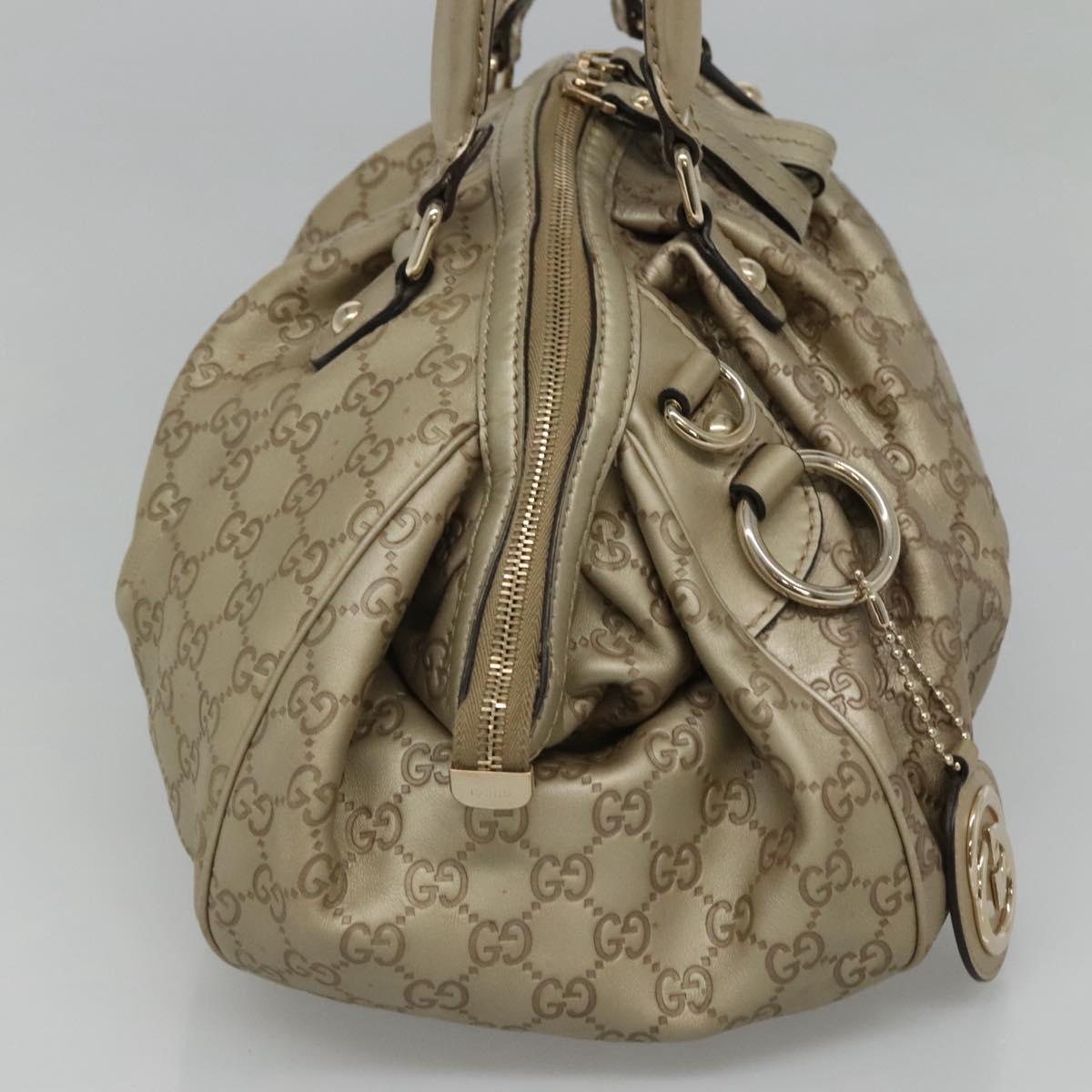 GUCCI GG Canvas Guccissima Tote Bag Leather 2way Gold Tone 223974 Auth BA1506
