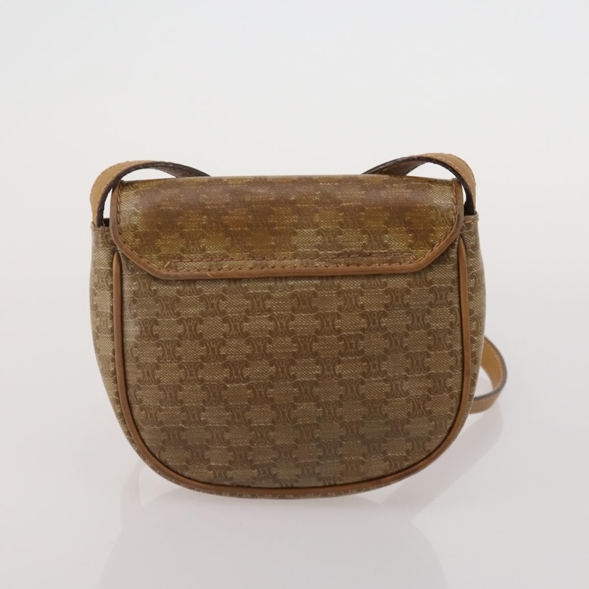 CELINE Macadam Shoulder Bag PVC 3 Set Brown Beige Auth BA15063
