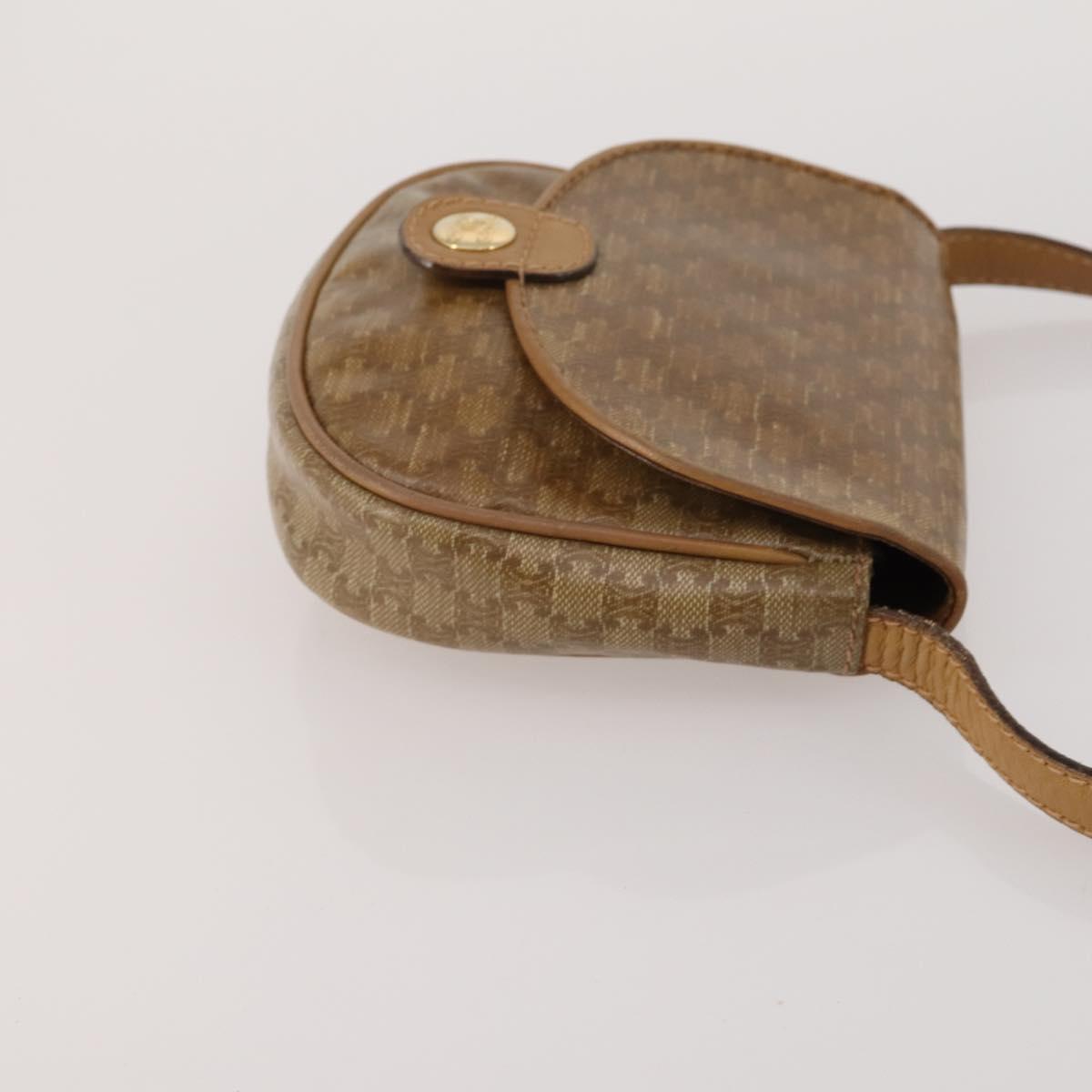 CELINE Macadam Shoulder Bag PVC 3 Set Brown Beige Auth BA15063