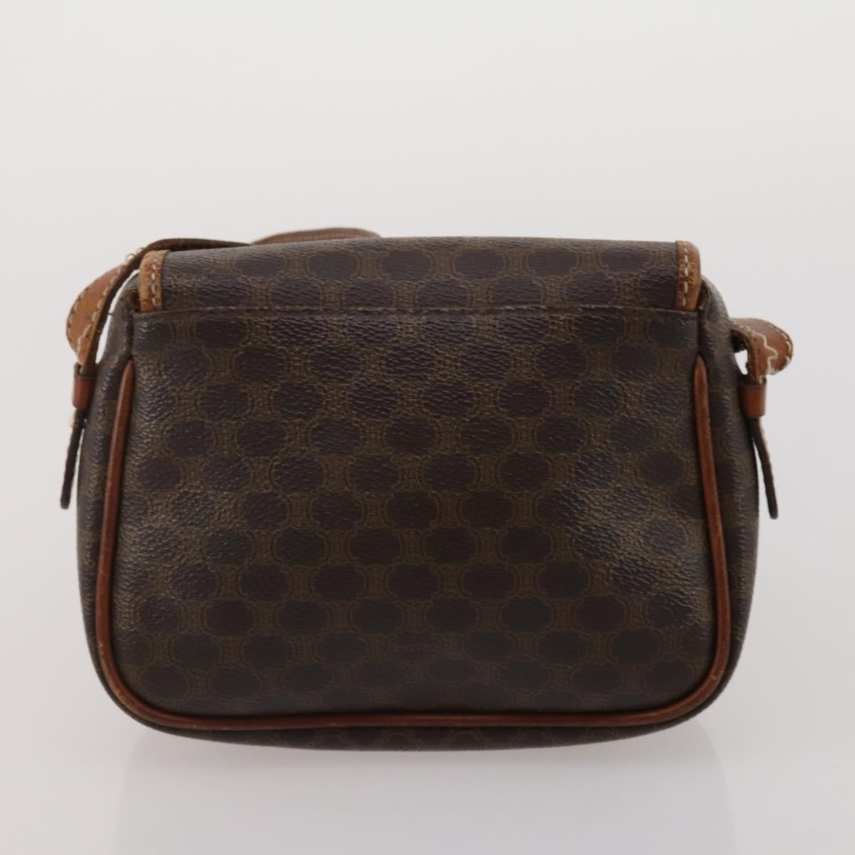 CELINE Macadam Shoulder Bag PVC 3 Set Brown Beige Auth BA15063