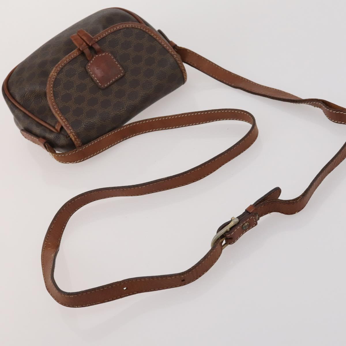 CELINE Macadam Shoulder Bag PVC 3 Set Brown Beige Auth BA15063