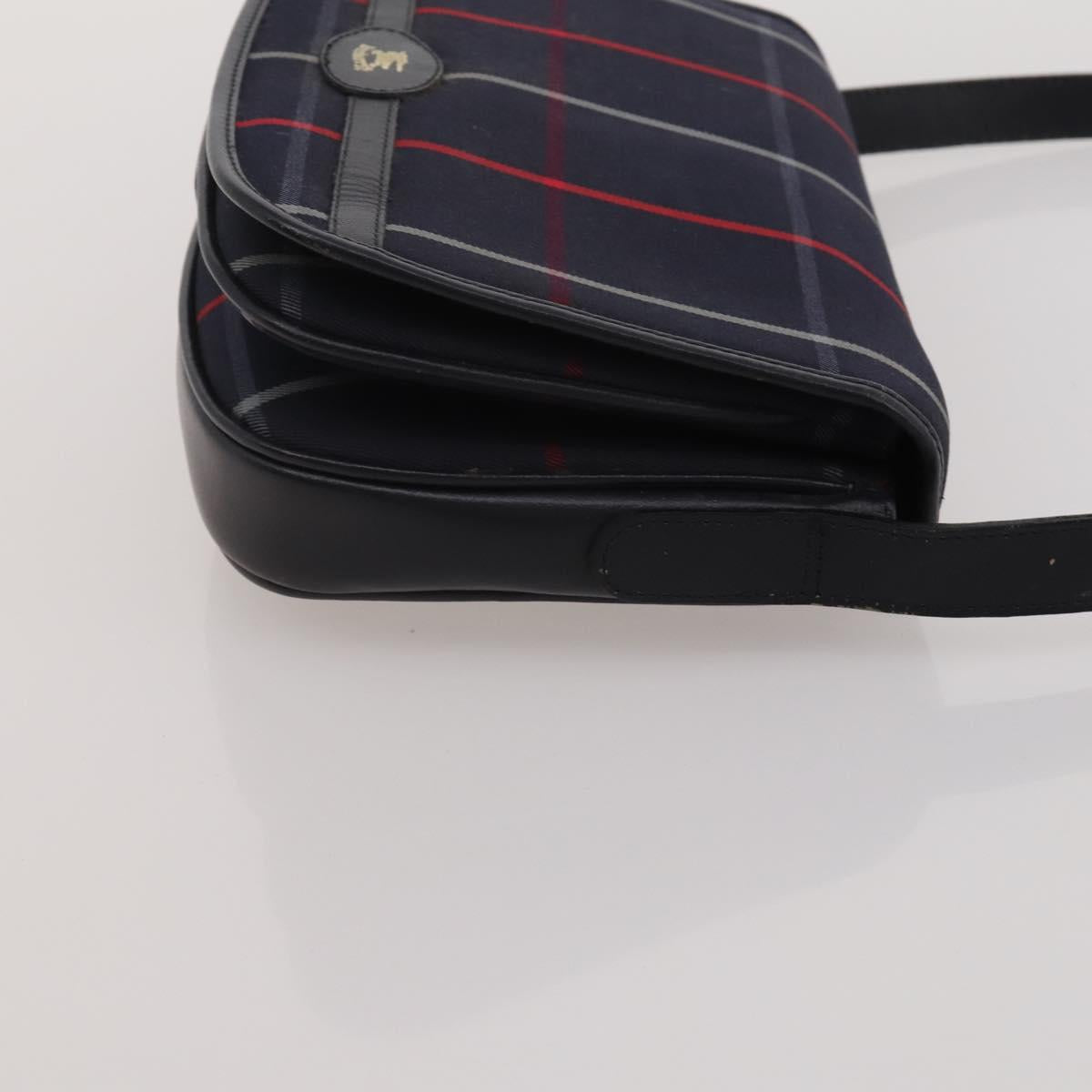 BURBERRY Shoulder Bag Hand Bag Canvas Leather 3 Set Navy Beige Auth BA15066