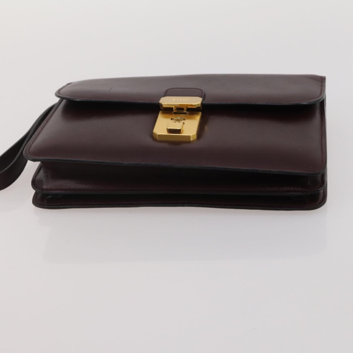 CARTIER YSL MCM Bally Clutch Shoulder Bag Leather 5 Set Black Auth BA15067