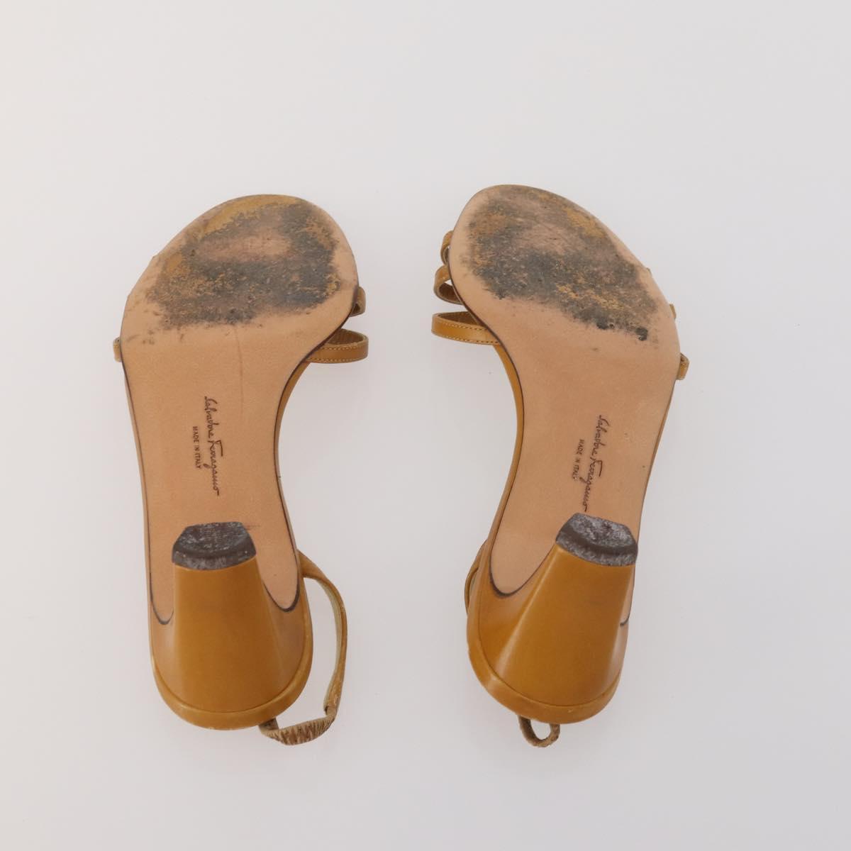 Salvatore Ferragamo Heel Pumps 2 Set Beige Black Auth BA15071