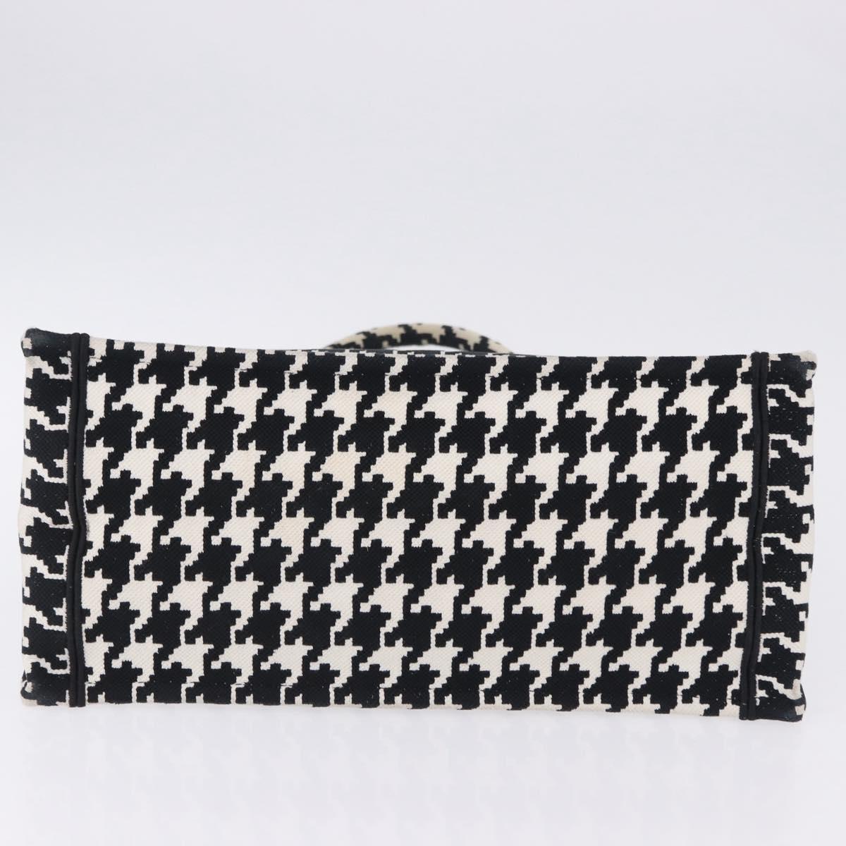 Christian Dior Staggered Pattern Book Tote Medium Bag Canvas Black Auth BA15076M