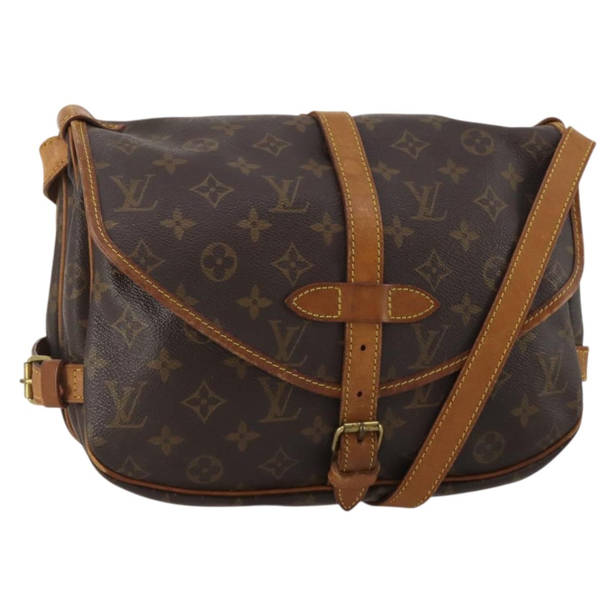LOUIS VUITTON Monogram Saumur 30 Shoulder Bag M42256 LV Auth BA15083