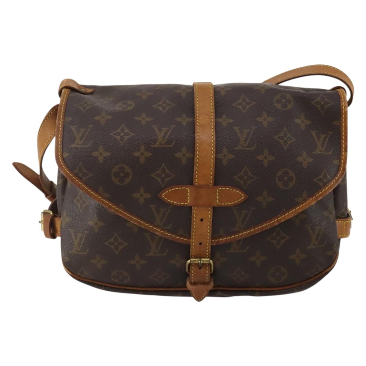 LOUIS VUITTON Monogram Saumur 30 Shoulder Bag M42256 LV Auth BA15083