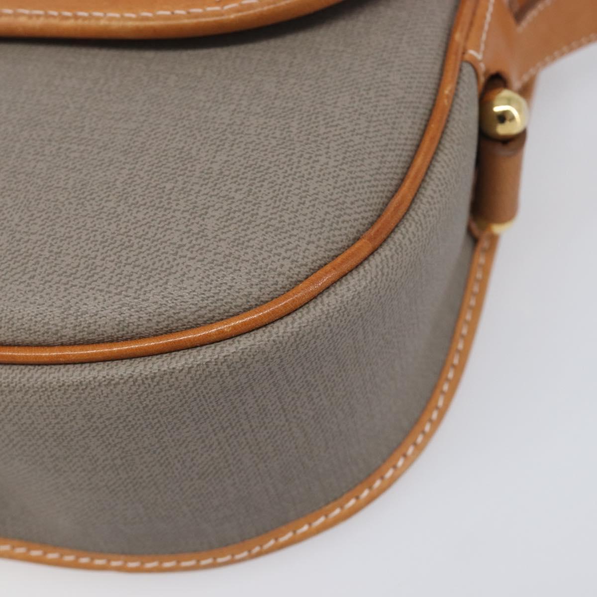 Christian Dior Shoulder Bag PVC Canvas Gray Gold Auth BA15092