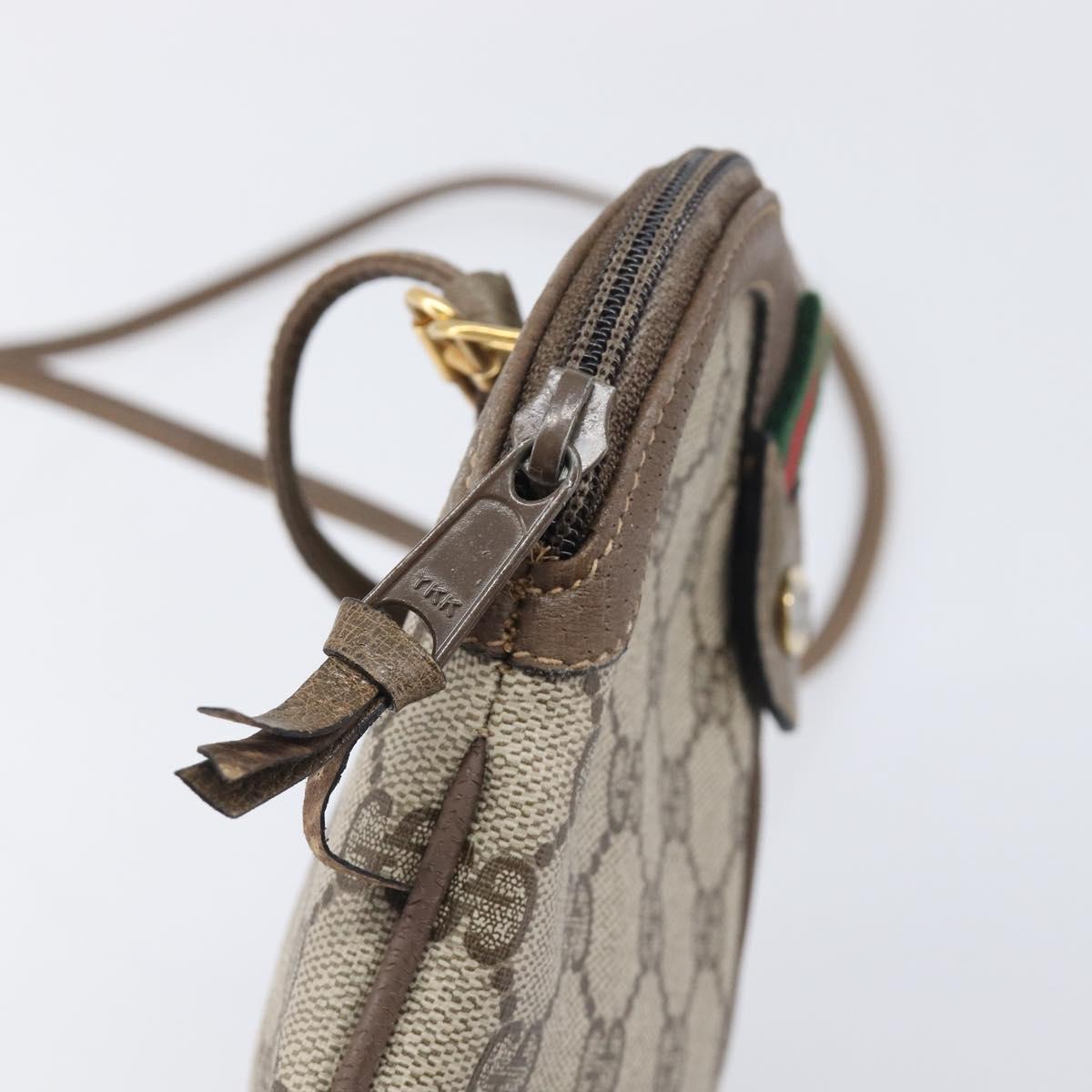 GUCCI GG Supreme Web Sherry Line Bag PVC Beige Gold 98 02 047 Auth BA15101