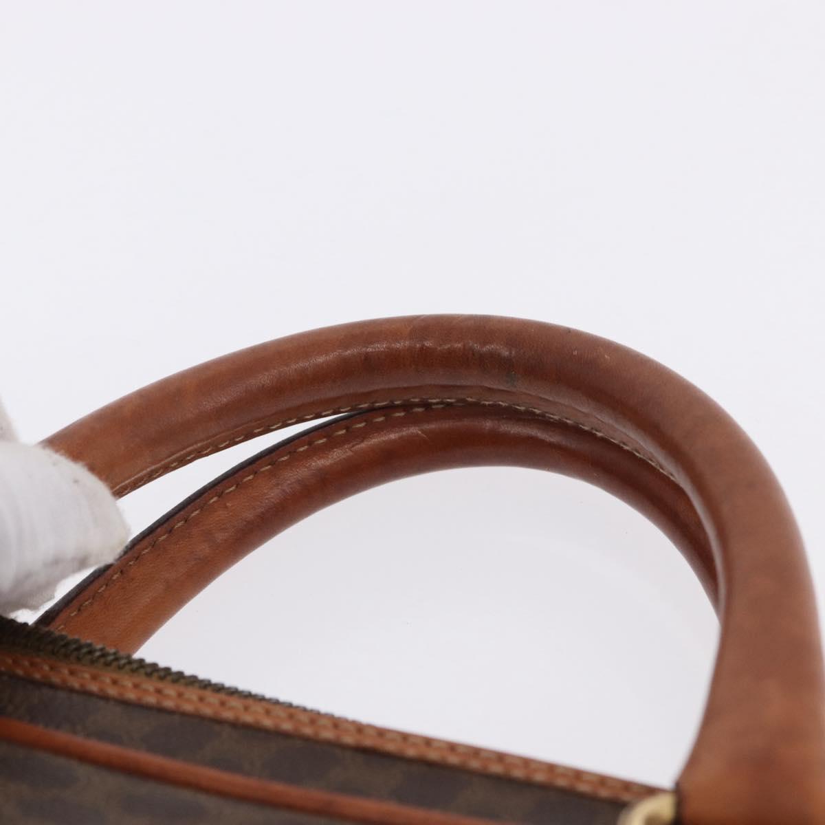 CELINE Macadam Canvas Business Bag PVC Leather Brown Gold Auth BA15102