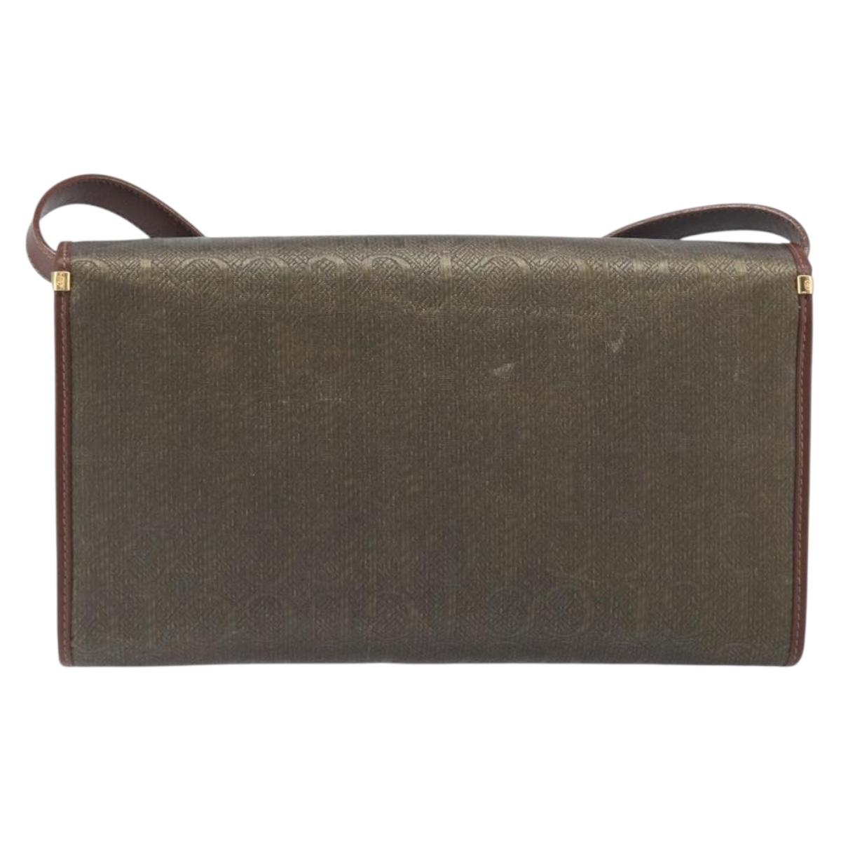 GUCCI Shoulder Bag Canvas Khaki Gold 004 084 0289 Auth BA15104