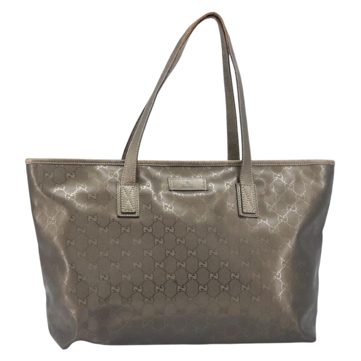 GUCCI GG Implementation Tote Bag PVC Gold Silver 211137 Auth BA15109