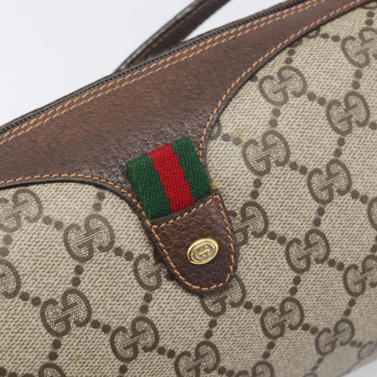 GUCCI GG Supreme Shoulder Bag PVC Beige Gold 89 02 018 Auth BA15113A