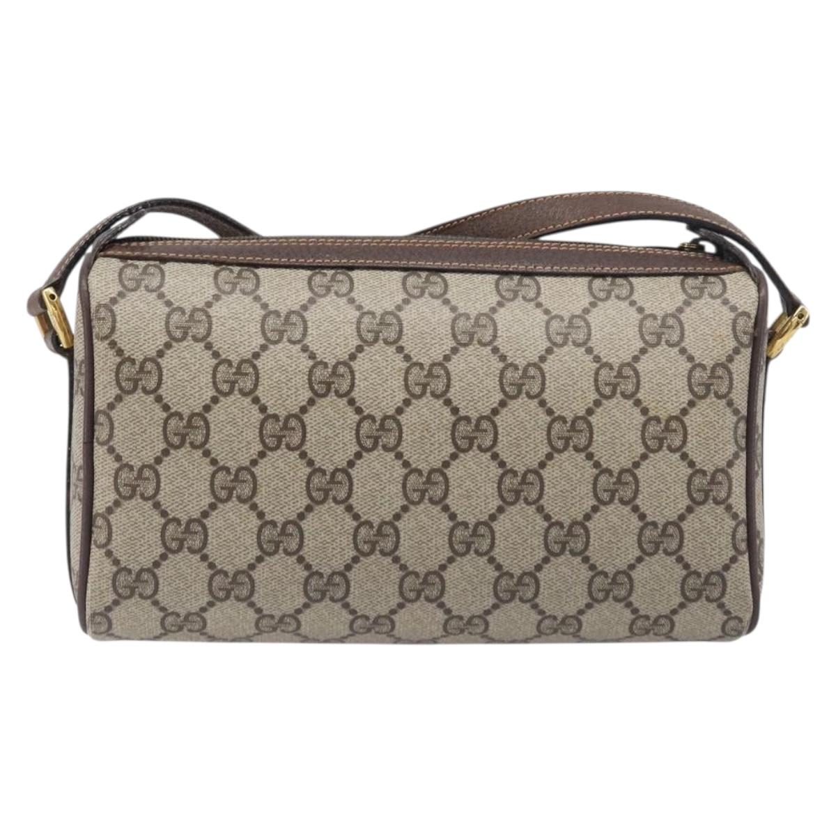 GUCCI GG Supreme Shoulder Bag PVC Beige Gold 89 02 018 Auth BA15113A
