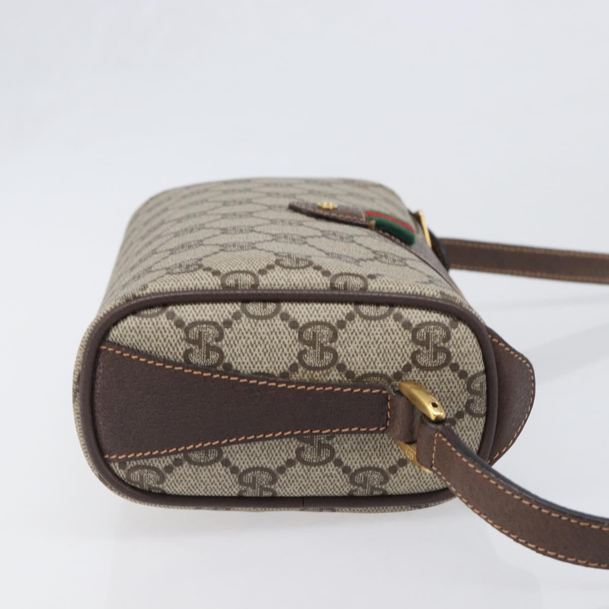 GUCCI GG Supreme Shoulder Bag PVC Beige Gold 89 02 018 Auth BA15113A