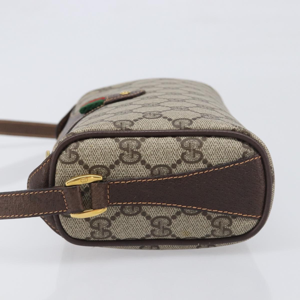 GUCCI GG Supreme Shoulder Bag PVC Beige Gold 89 02 018 Auth BA15113A